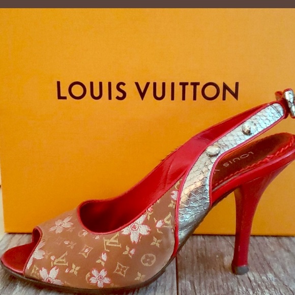 Louis Vuitton Shoes - 🎈LOUIS VUITTON Satin Monogram Cherry Blossom 37